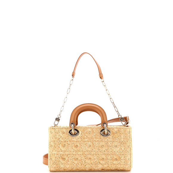 Christian Dior Medium Lady D-Joy Bag Woven Raffia with Leather - Picture 3 of 5